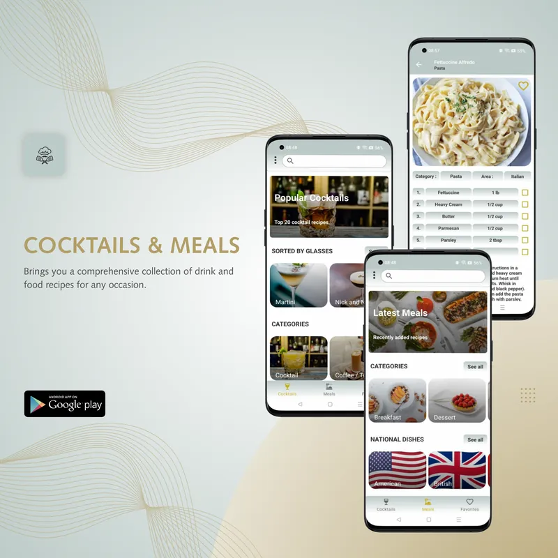 Cocktails & Meals — UX/UI · Development